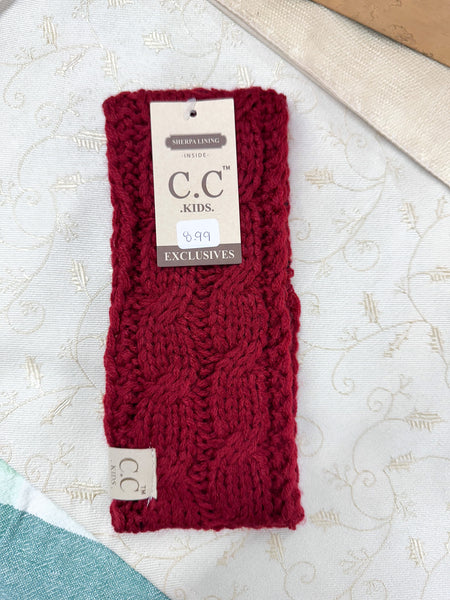 KIDS' Solid Cable Knit CC Head Wrap
