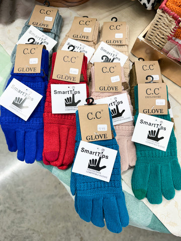 Solid Cable Knit CC Gloves