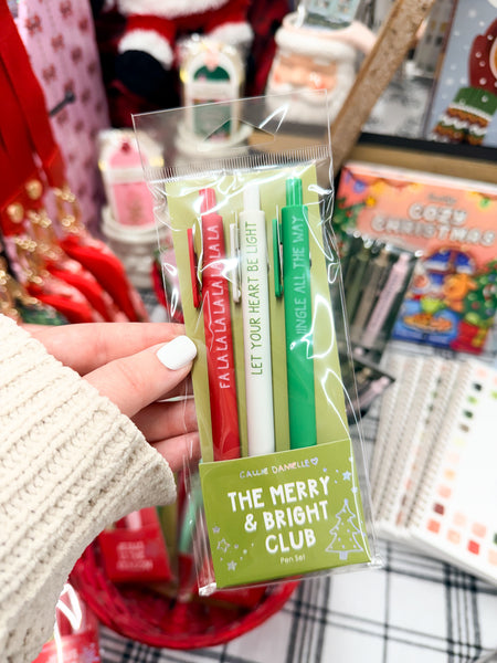 The Merry & Bright Club Christmas Pen Set