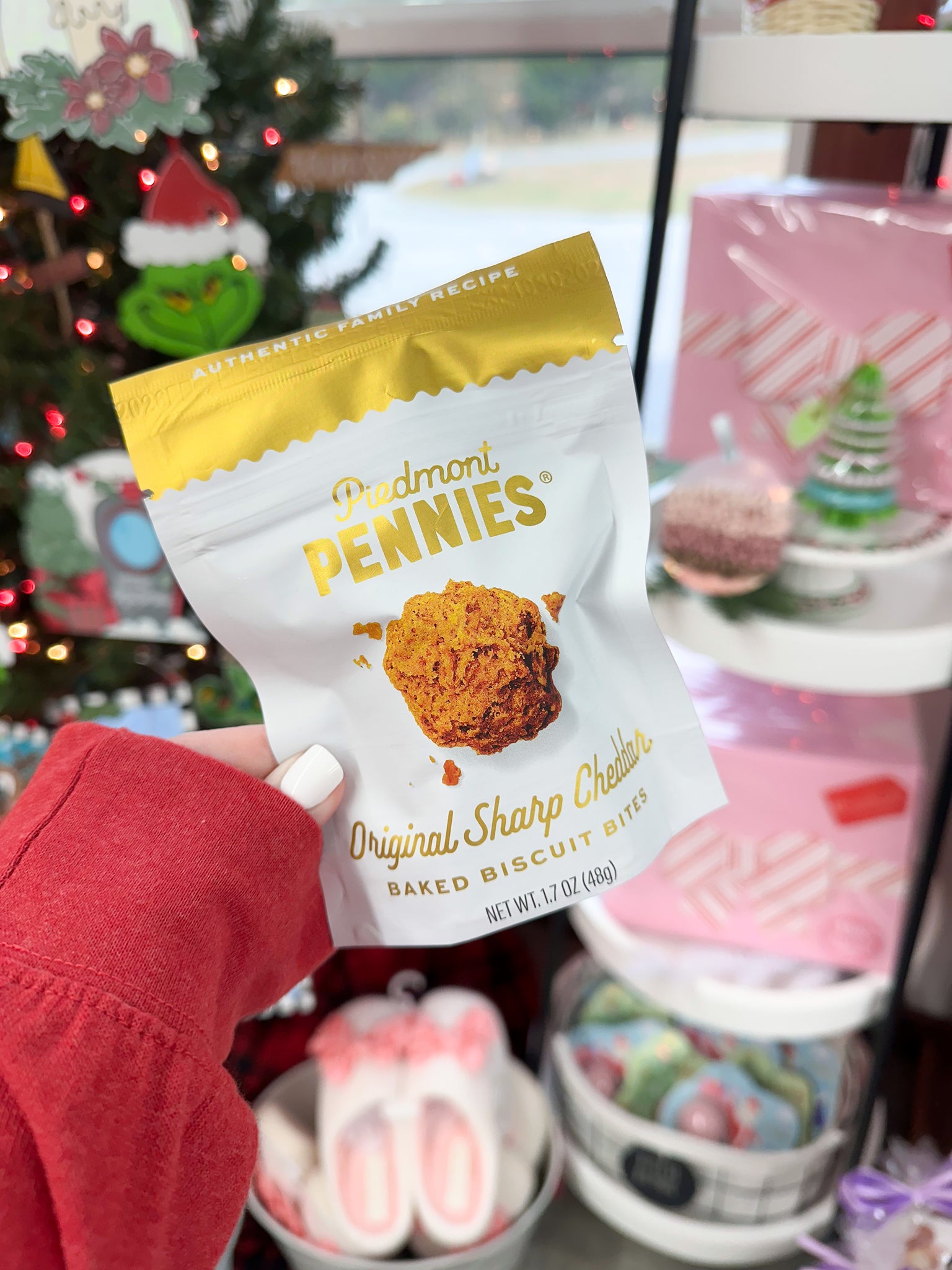 Piedmont Pennies - Original Sharp Cheddar Baked Biscuit Bites - 1.7 oz Bag