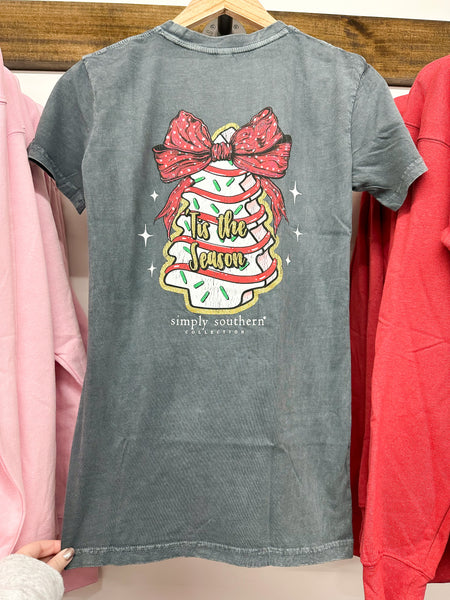 Simply Southern Short Sleeve Tee - Christmas Tree Cake