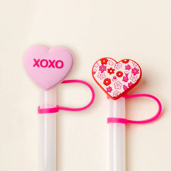 Straw Topper Set - Hugs & Kisses