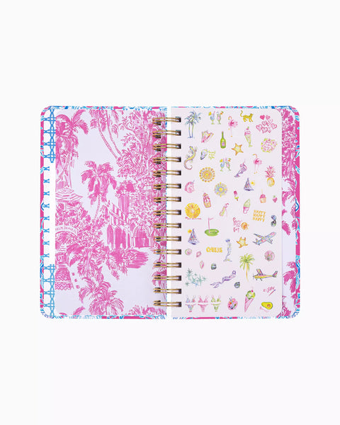 Lilly Pulitzer 2024-2025 17 Month Medium Agenda - Roxie Pink Wave N Sea