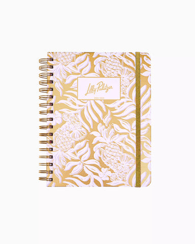 Lilly Pulitzer 2024-2025 17 Month Large Agenda - Gold Metallic Bon Vivants