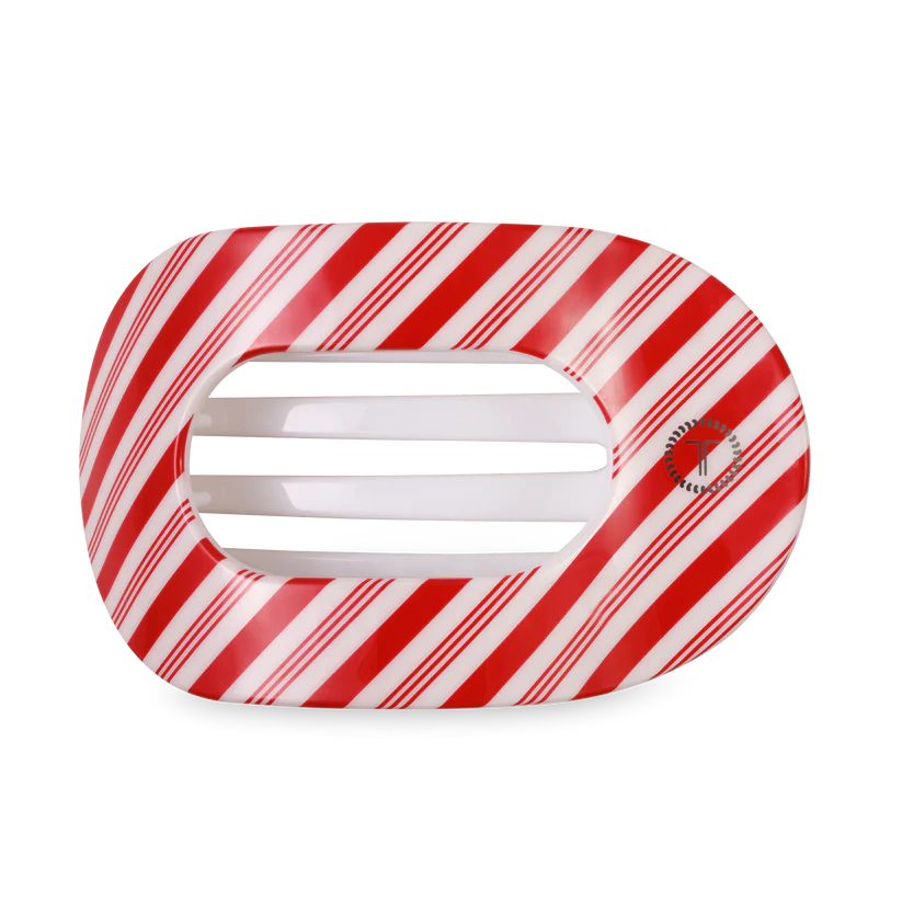 Teleties Flat Round Clip - Candy Cane Crush