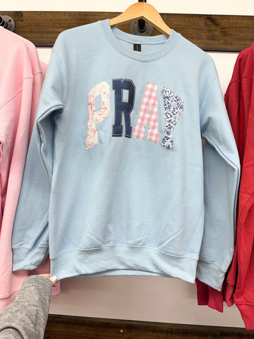 PRAY Embroidered Appliqué Sweatshirt