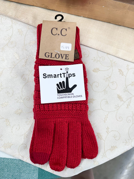 Solid Cable Knit CC Gloves
