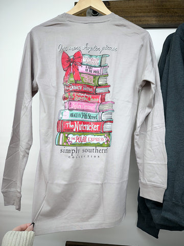 Simply Southern Long Sleeve Shirt - Christmas Book Stack