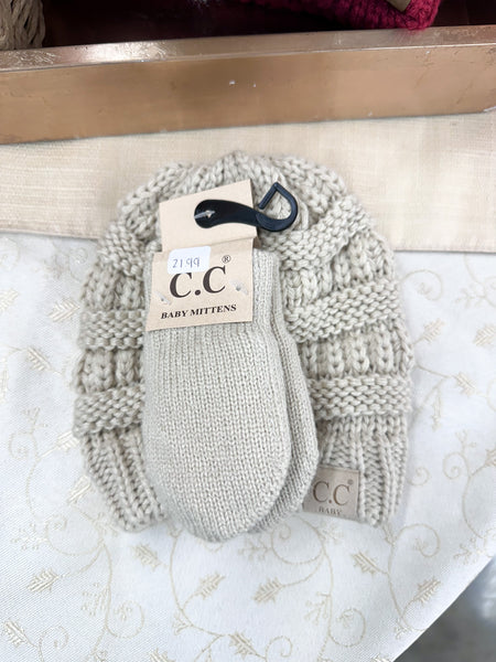 BABY Solid CC Beanie with Mitten SET