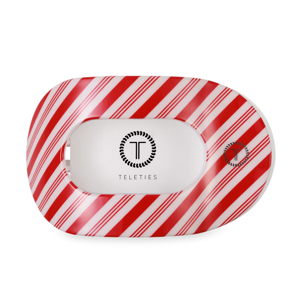 Teleties Flat Round Clip - Candy Cane Crush