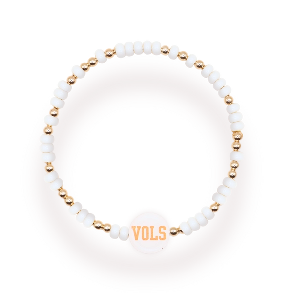 Beaded Blondes | Tennessee / Vols Logo Beaded Sprinkle Bracelet