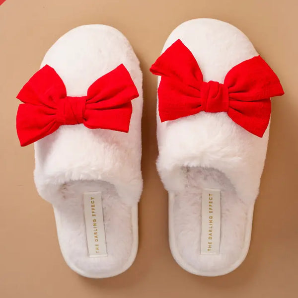 Betty Bow Slippers - Red