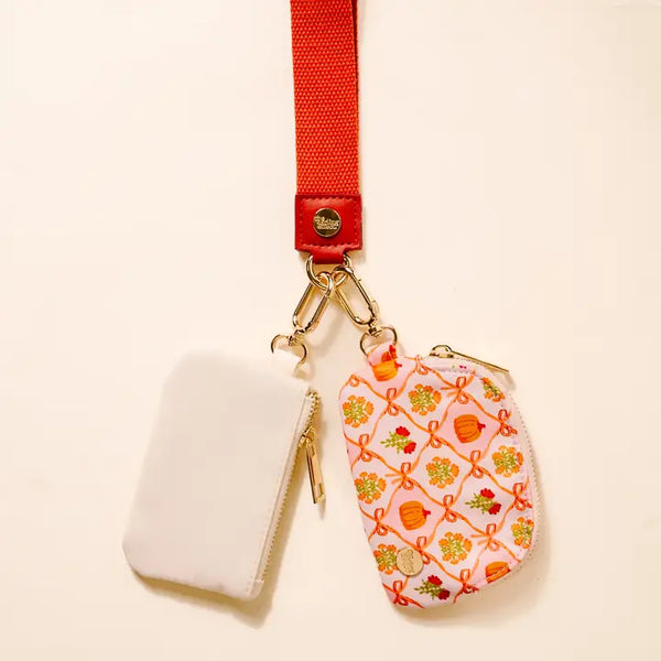 Dynamic Duo Pouch Wristlet-Patchwork Pumpkins