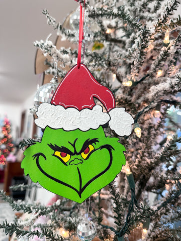 HAND-PAINTED WOOD ORNAMENT | Festive Monster #4