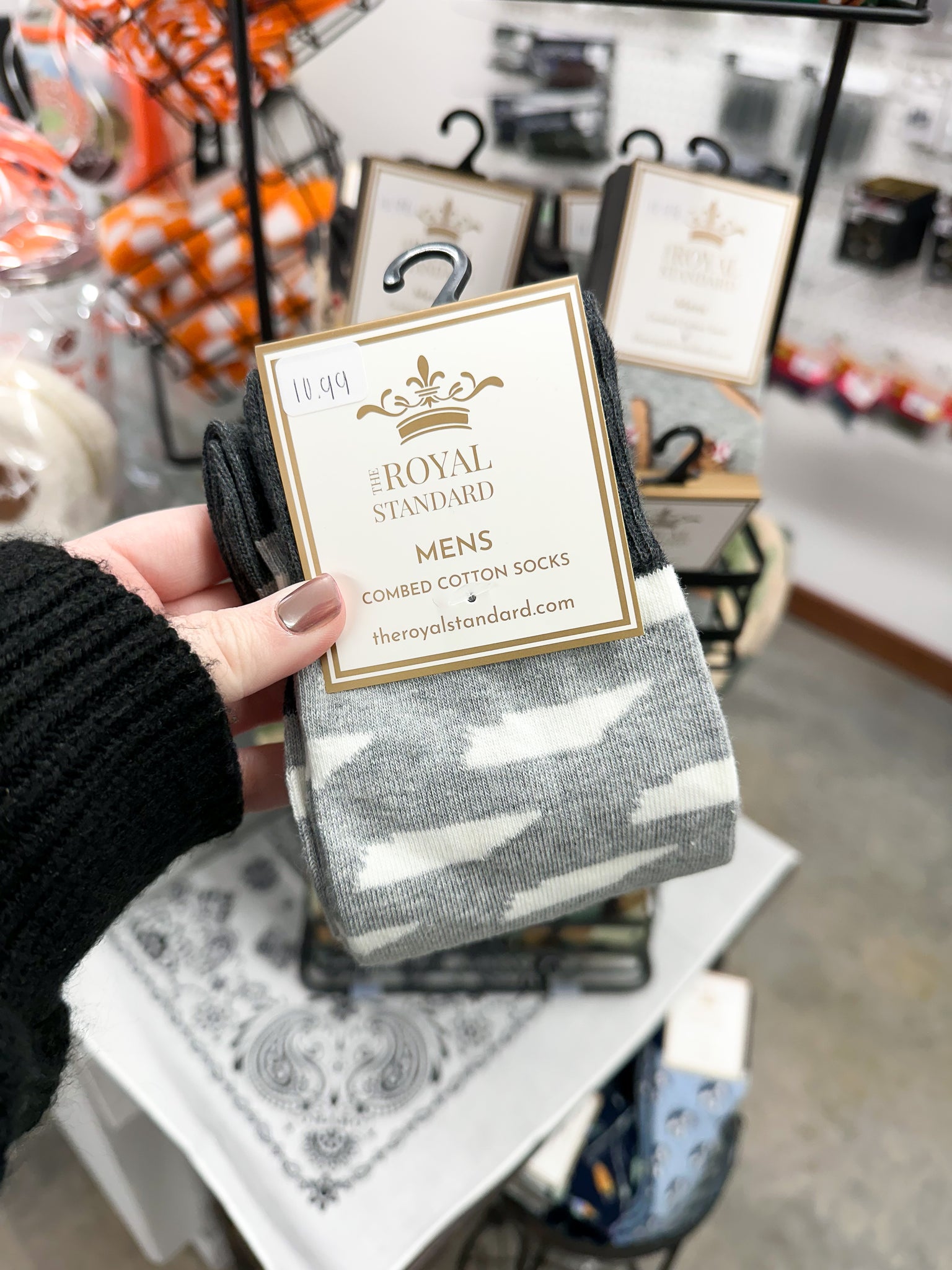 Men's Gray + White Tennessee Socks