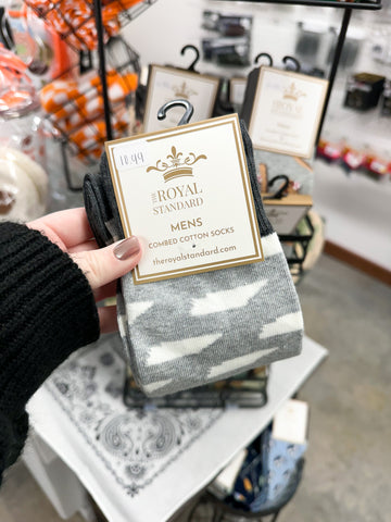 Men's Gray + White Tennessee Socks