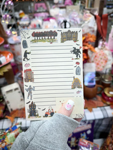 Literary Haunted Hayride Halloween 4x6 Notepad