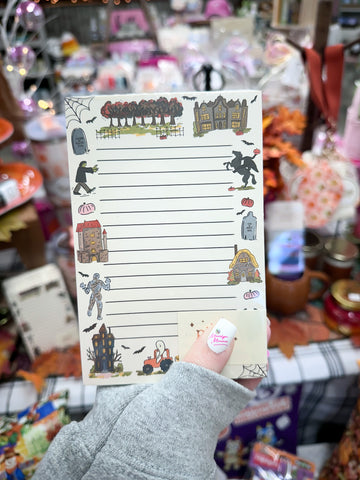 Literary Haunted Hayride Halloween 4x6 Notepad