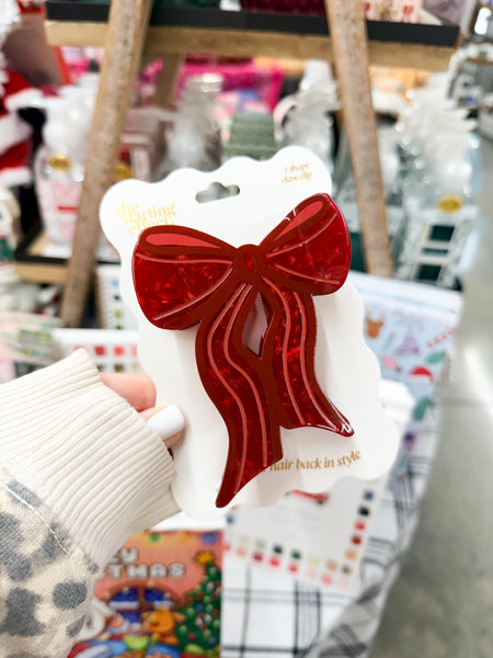 Shape Up Claw Clip - Red Bow