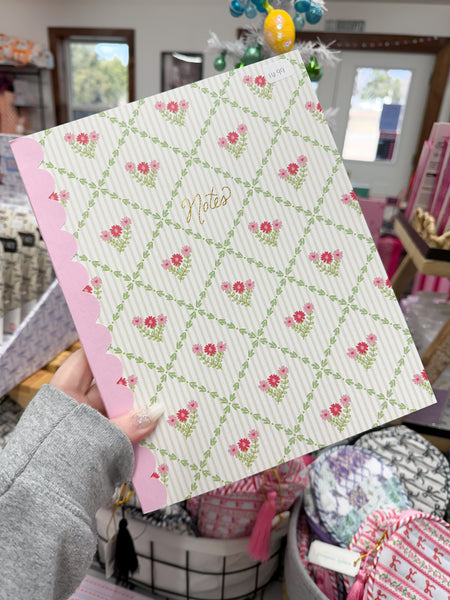Scalloped Notebook - Cottage Trellis