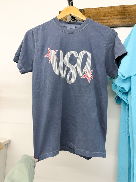 Denim USA Embroidered Appliqué Tee