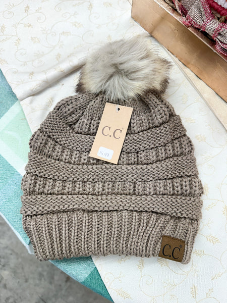 Fur Pom CC Beanie