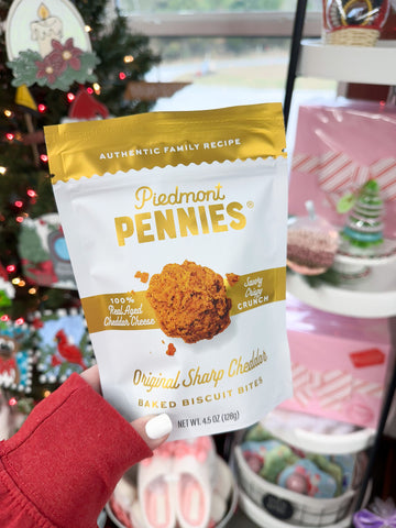 Piedmont Pennies - Original Sharp Cheddar Baked Biscuit Bites - 4.5 oz Bag
