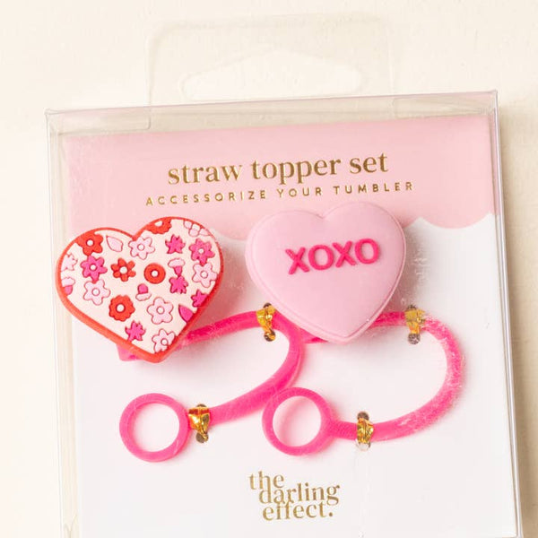 Straw Topper Set - Hugs & Kisses