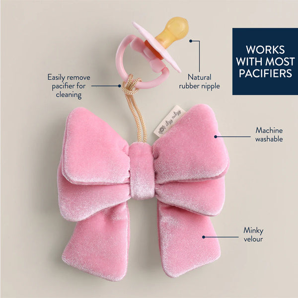 Bitzy Pal™ Natural Rubber Pacifier & Lovey - Bow