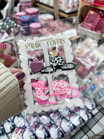 Simply Southern Straw Cover Set - Howdy Cowgirl