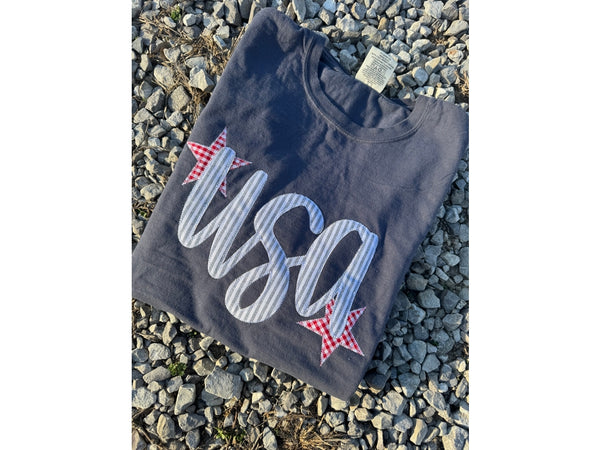 Denim USA Embroidered Appliqué Tee