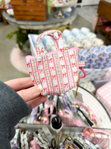 Simply Southern Quilted Mini Tote Keychain