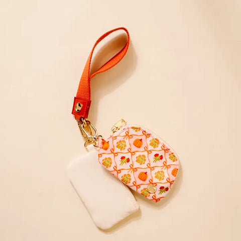 Dynamic Duo Pouch Wristlet-Patchwork Pumpkins