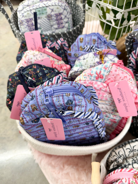 Simply Southern Quilted Ruffle Cosmetic Bag
