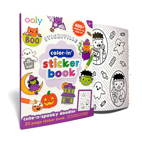 Stickiville Color-in' Sticker Book - Cute N Spooky Doodles - 30 Sheets