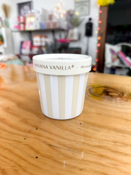 Capri Blue Havana Vanilla 6.5oz Gelato Cup Candle - Caffe Capri (Cabana Stripe)