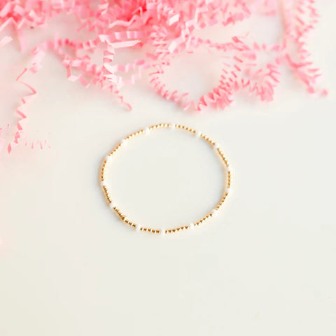 Beaded Blondes | White Dainty Poppi Bracelet