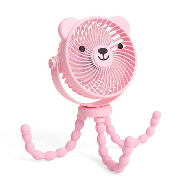 Itzy Breeze 3-Speed Stroller Fan™ - Pink Bear
