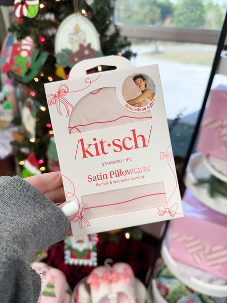 Satin Pillowcase in Striped Bows