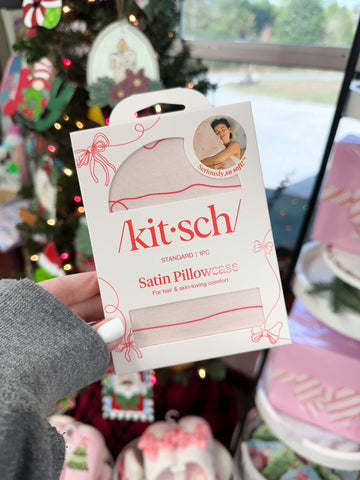 Satin Pillowcase in Striped Bows