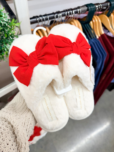 Betty Bow Slippers - Red