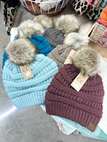 Fur Pom CC Beanie