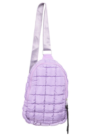 Light Purple Women's Quilted Sling Bag