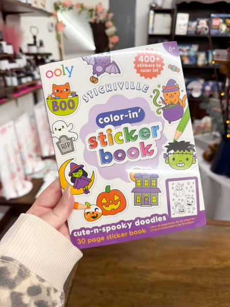 Stickiville Color-in' Sticker Book - Cute N Spooky Doodles - 30 Sheets