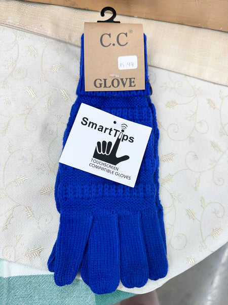 Solid Cable Knit CC Gloves