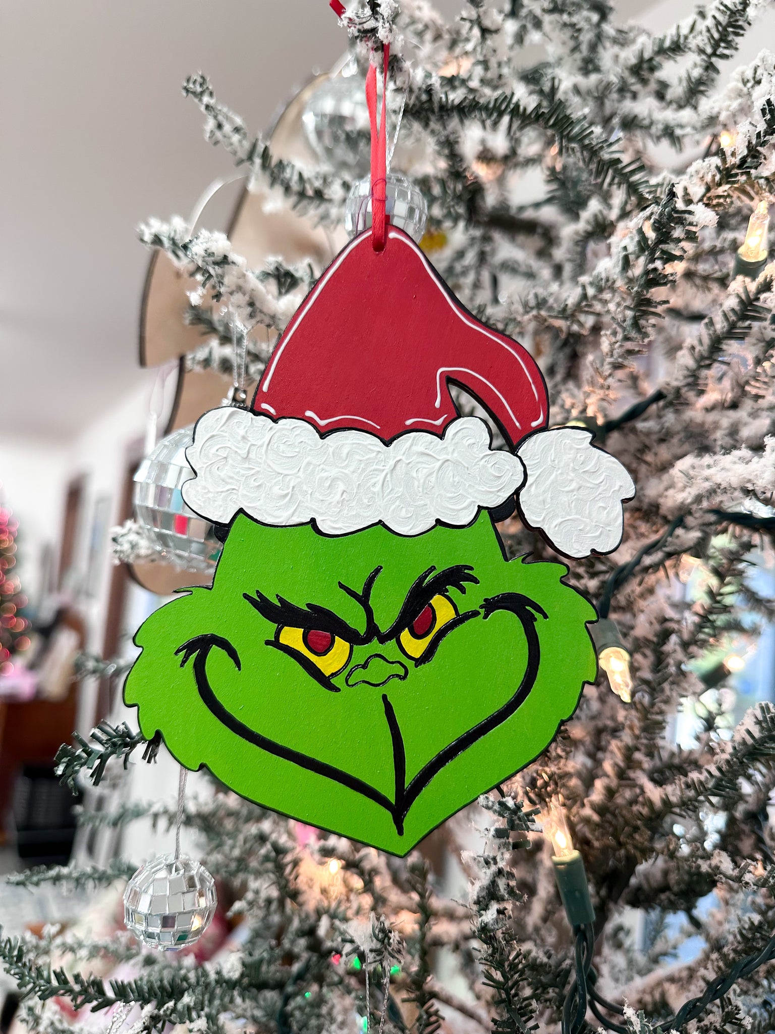 HAND-PAINTED WOOD ORNAMENT | Festive Monster #3