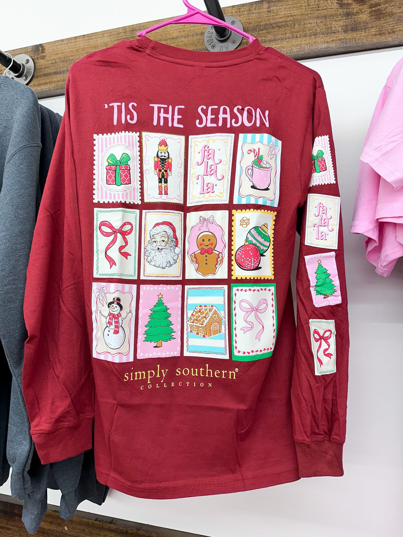 Simply Southern Long Sleeve Shirt - Christmas Stamps • "'Tis the Season"