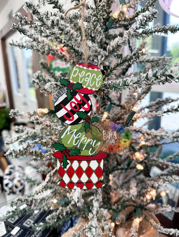 HAND-PAINTED WOOD ORNAMENT | Ornament Topiary #1