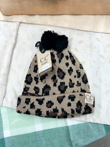 BABY Leopard Single Pom CC Beanie