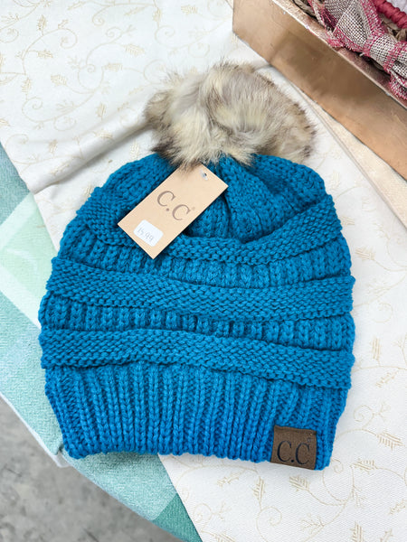 Fur Pom CC Beanie